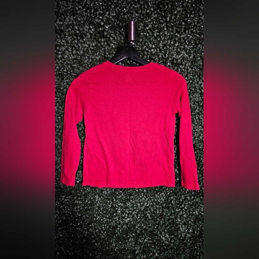 Place Red Long Sleeve Kids Tee with Festive Design - Picture 3 of 4